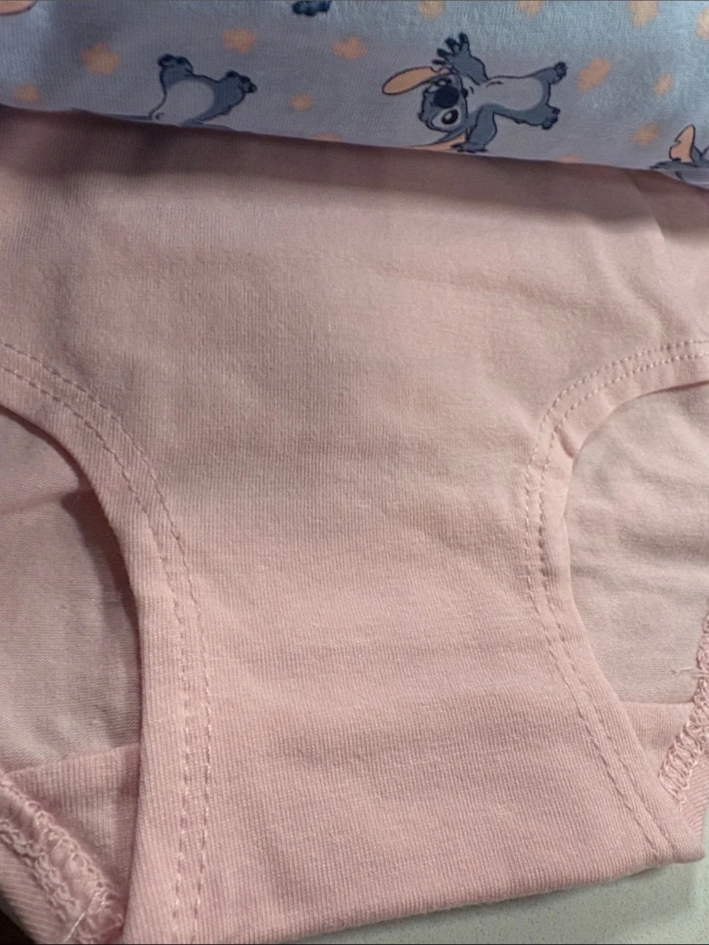 Disney Girls' Stitch Print Briefs Peach and Blue - Picture 6 of 8